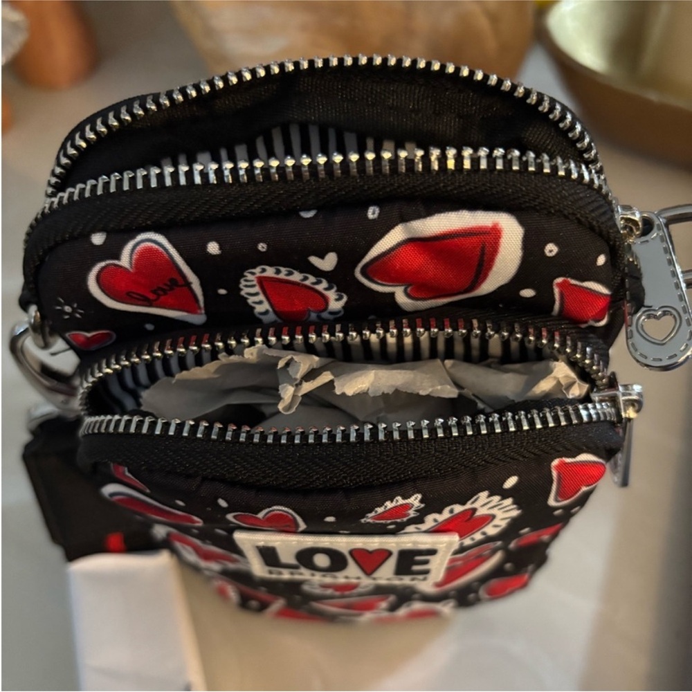 BRIGHTON Hearts a Flutter LOVE Utility Bag Red Crossbody - Picture 5 of 6